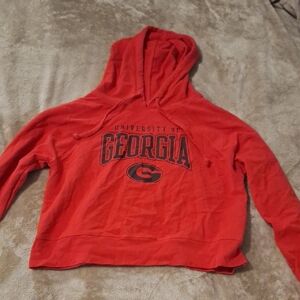 University of Georgia Cropped Red Hoodie